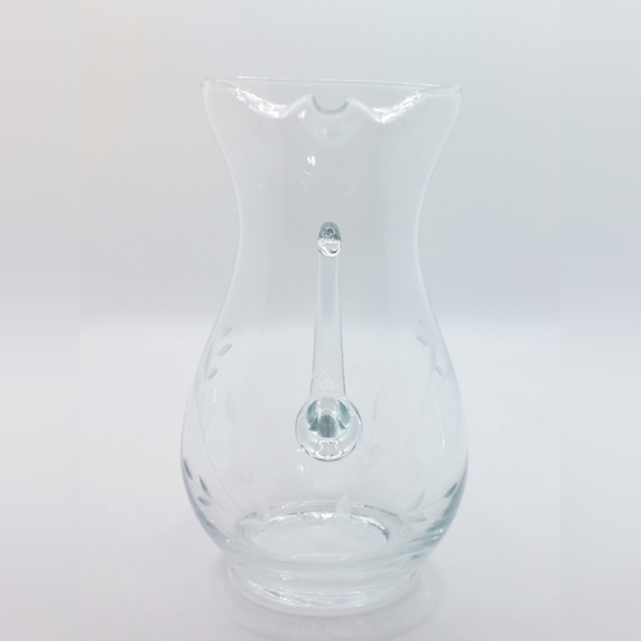 Vintage‎ Hand Blown Princess House Glass Floral Etched Pitcher - Picture 3 of 8
